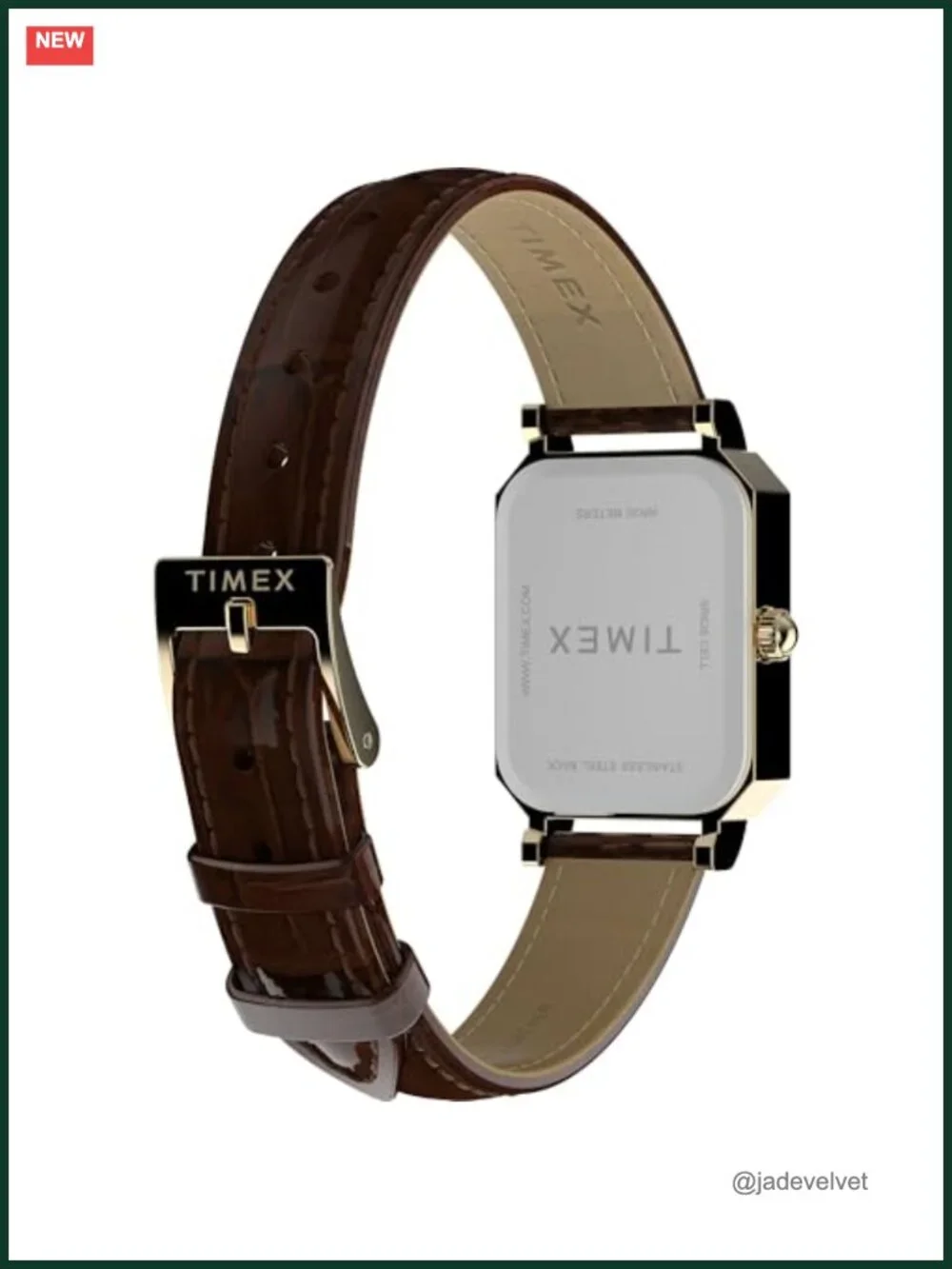 Timex Dress 21mm Watch Leather Strap White Dial Silver-Tone Case Quartz
